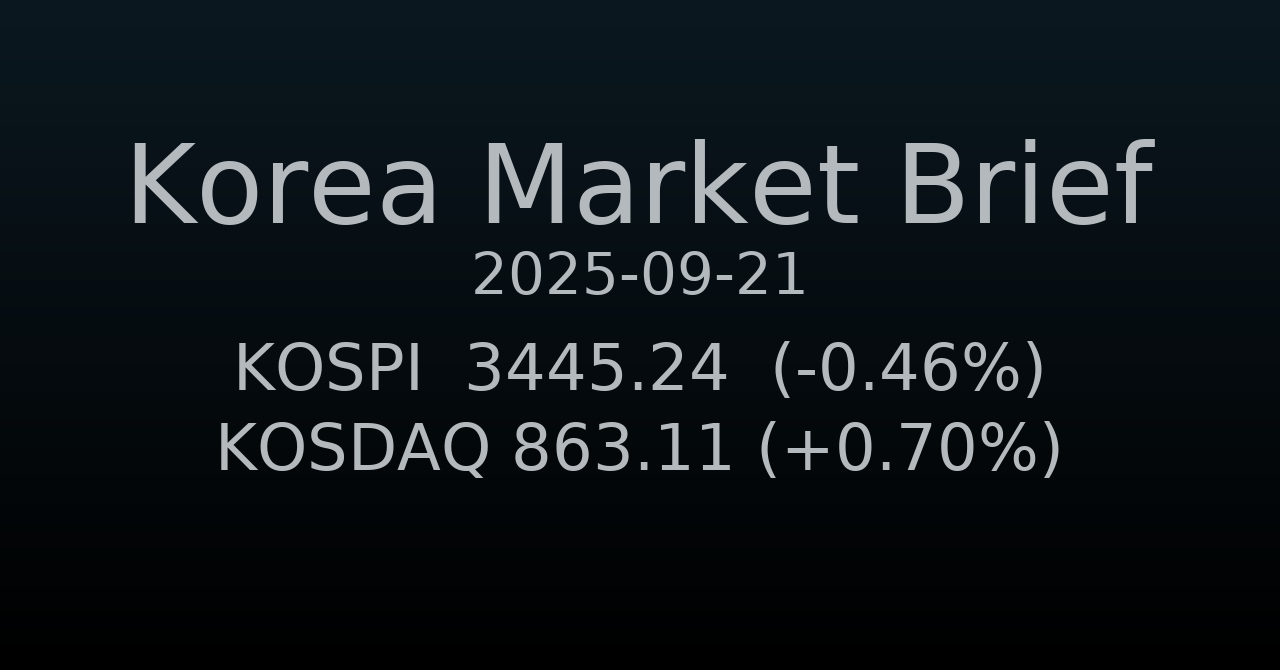국내 증시 요약 (2025-09-21)