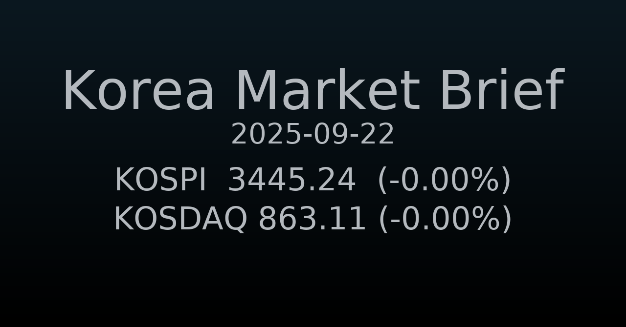 국내 증시 요약 (2025-09-22)