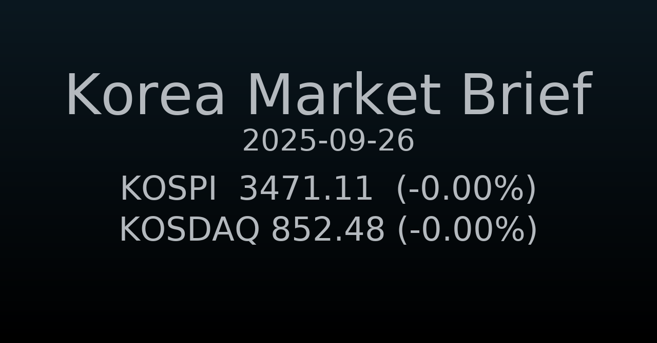 국내 증시 요약 (2025-09-26)