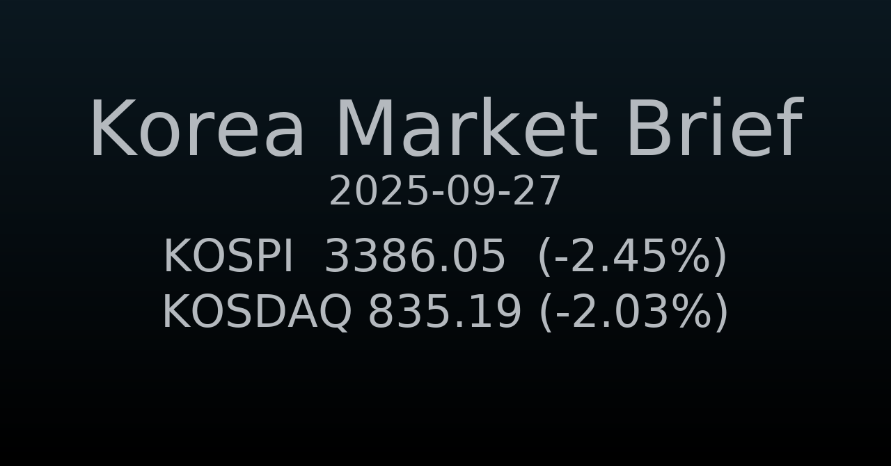 국내 증시 요약 (2025-09-27)