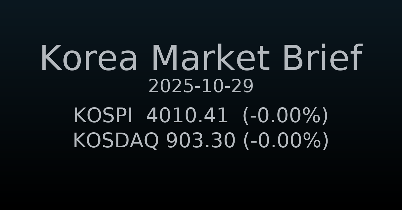 국내 증시 요약 (2025-10-29)