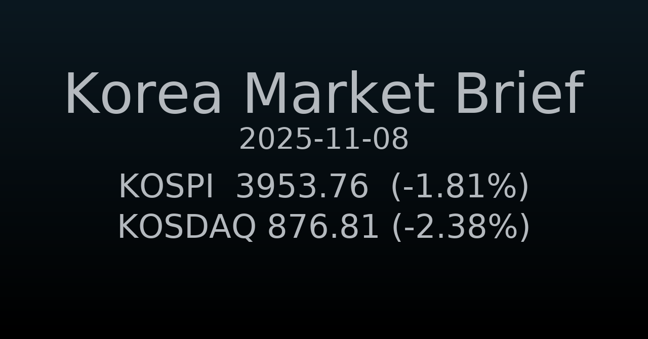 국내 증시 요약 (2025-11-08)
