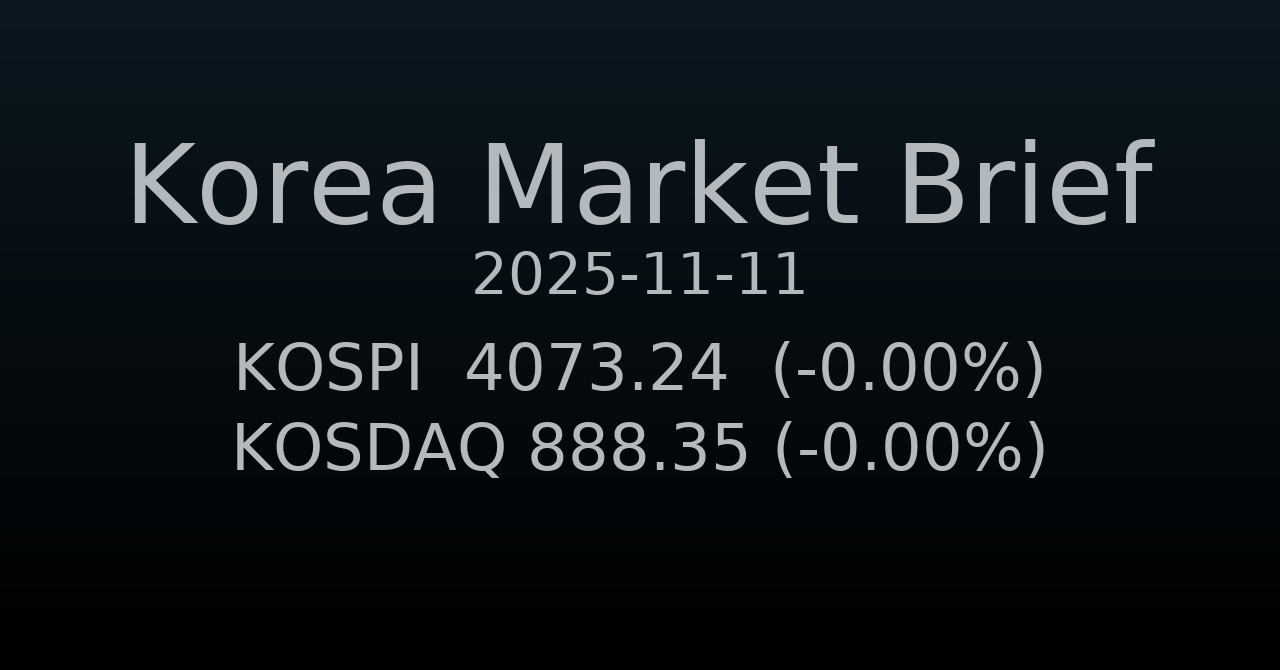 국내 증시 요약 (2025-11-11)