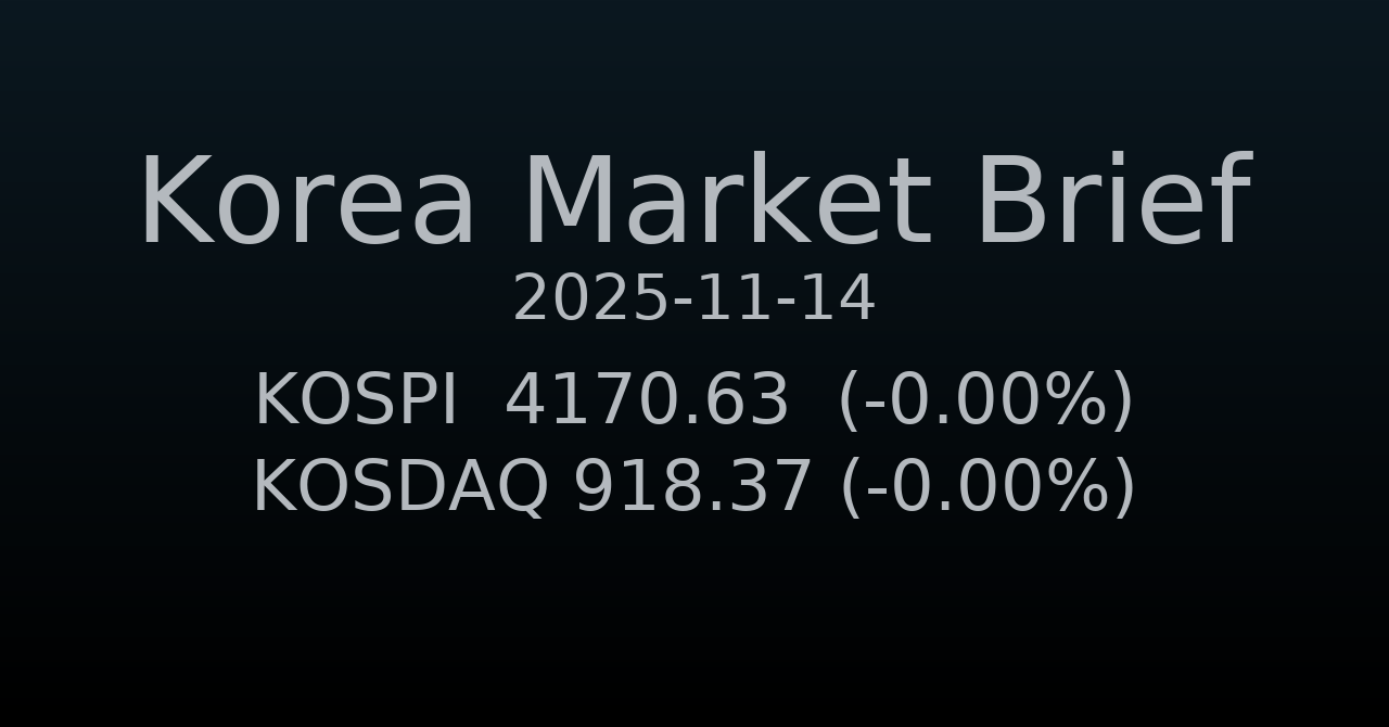 국내 증시 요약 (2025-11-14)