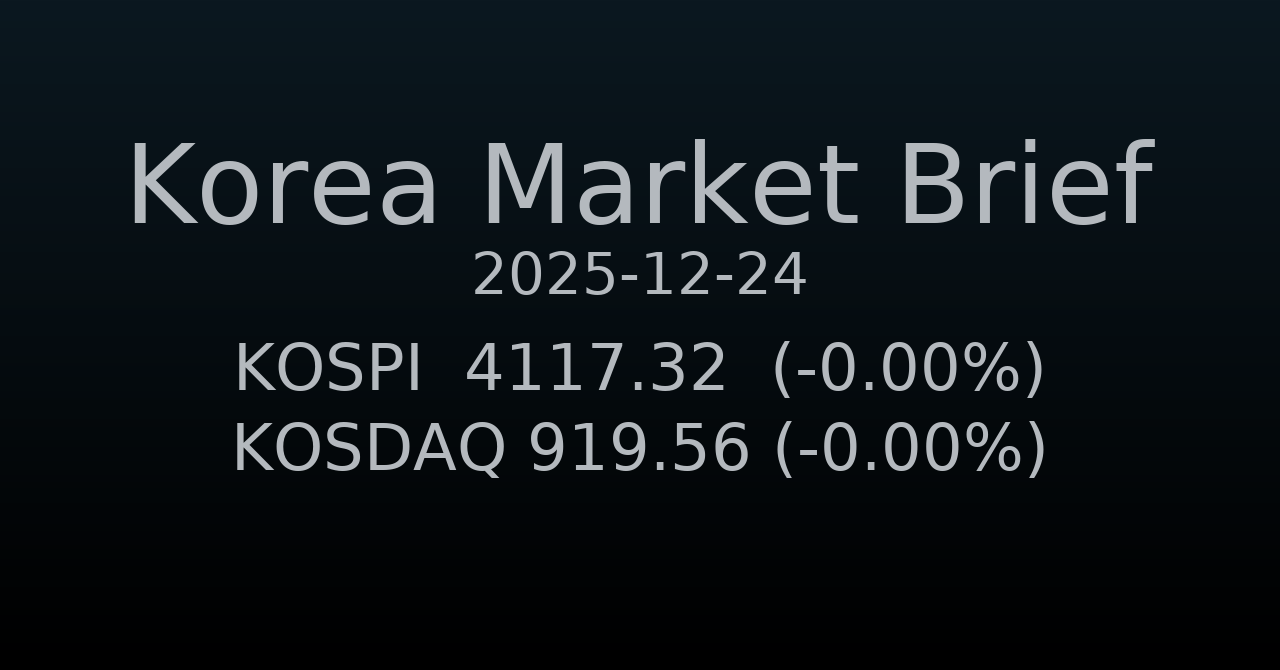 국내 증시 요약 (2025-12-24)