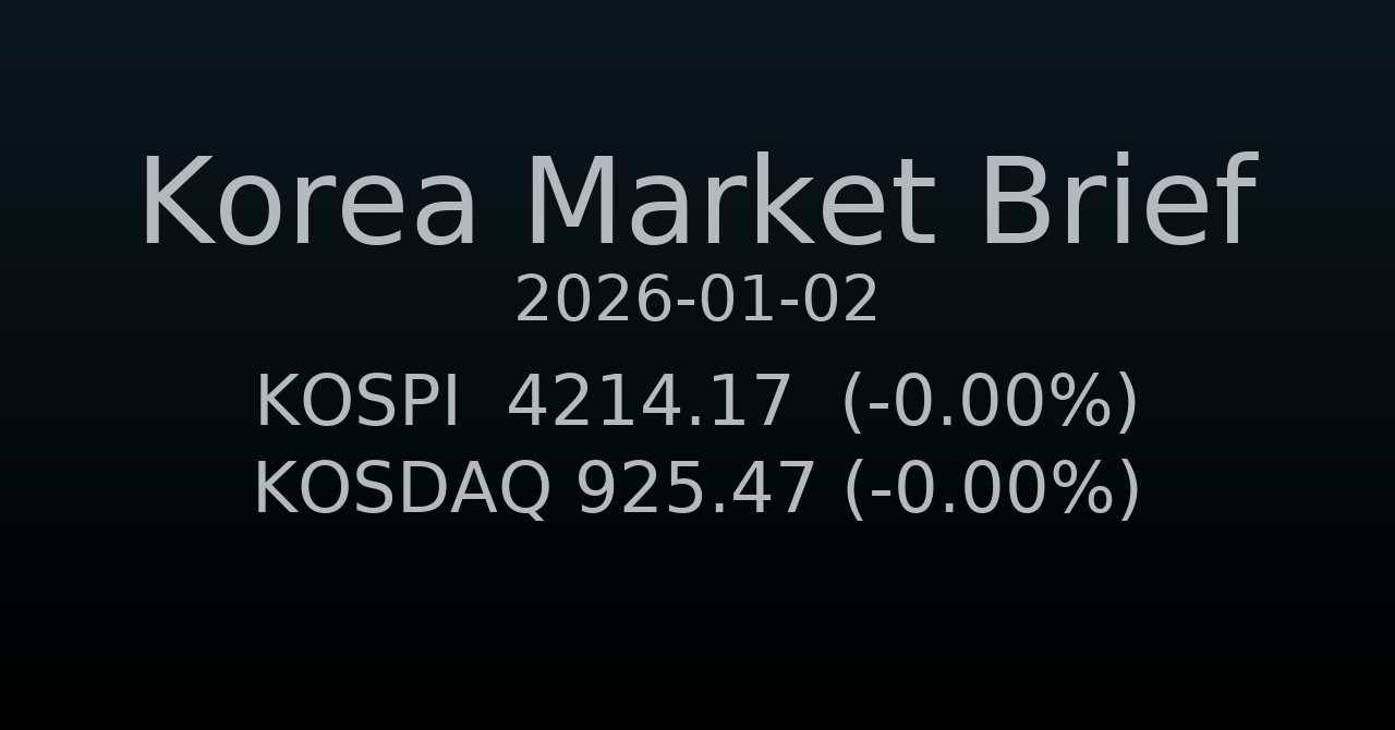 국내 증시 요약 (2026-01-02)
