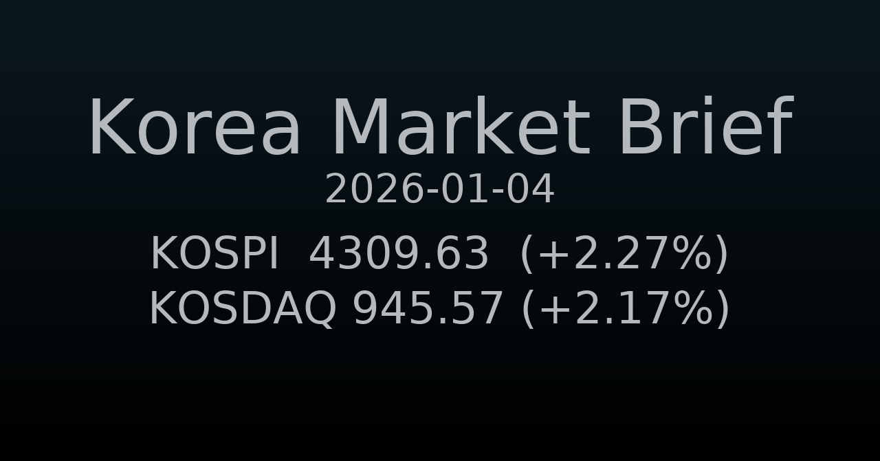 국내 증시 요약 (2026-01-04)