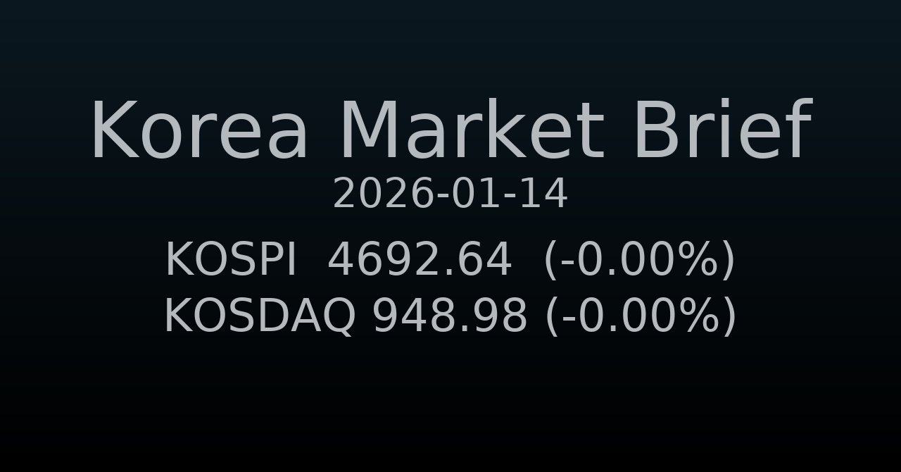 국내 증시 요약 (2026-01-14)