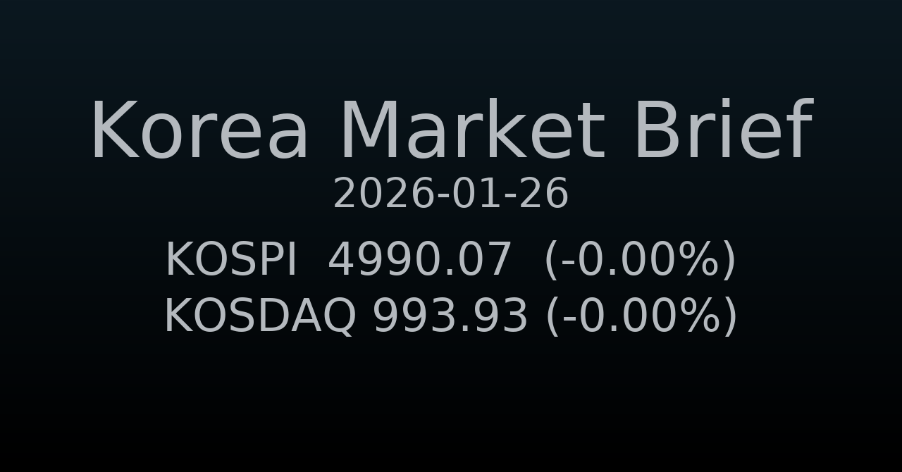 국내 증시 요약 (2026-01-26)