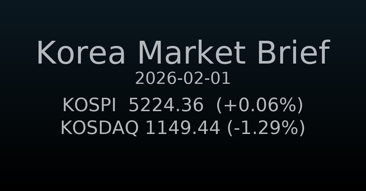 국내 증시 요약 (2026-02-01)