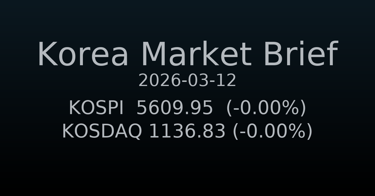 국내 증시 요약 (2026-03-12)