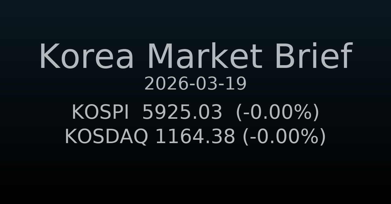 국내 증시 요약 (2026-03-19)